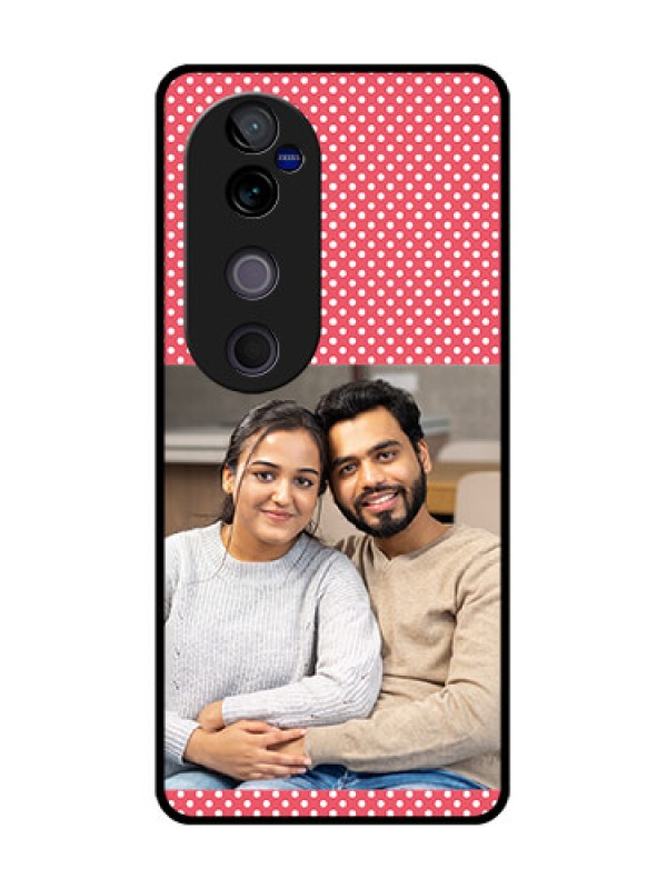 Custom Vivo V40 Pro 5G Custom Glass Phone CaseWhite Dotted Design