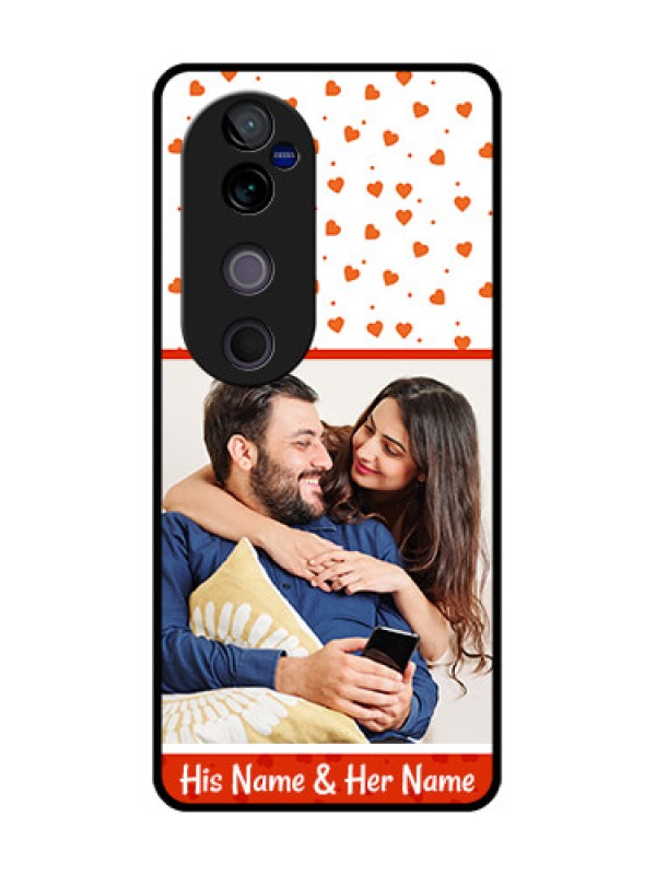 Custom Vivo V40 Pro 5G Custom Glass Phone CaseOrange Love Symbol Design