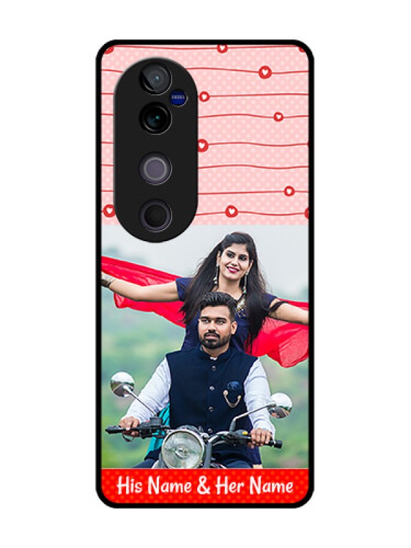 Custom Vivo V40 Pro 5G Custom Glass Phone CaseRed Pattern Case Design