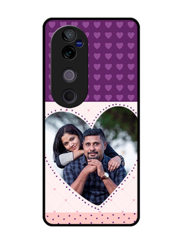 Custom Vivo V40 Pro 5G Custom Glass Phone CaseViolet Love Dots Design