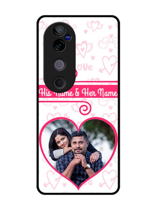 Custom Vivo V40 Pro 5G Custom Glass Phone CaseHeart Shape Love Design
