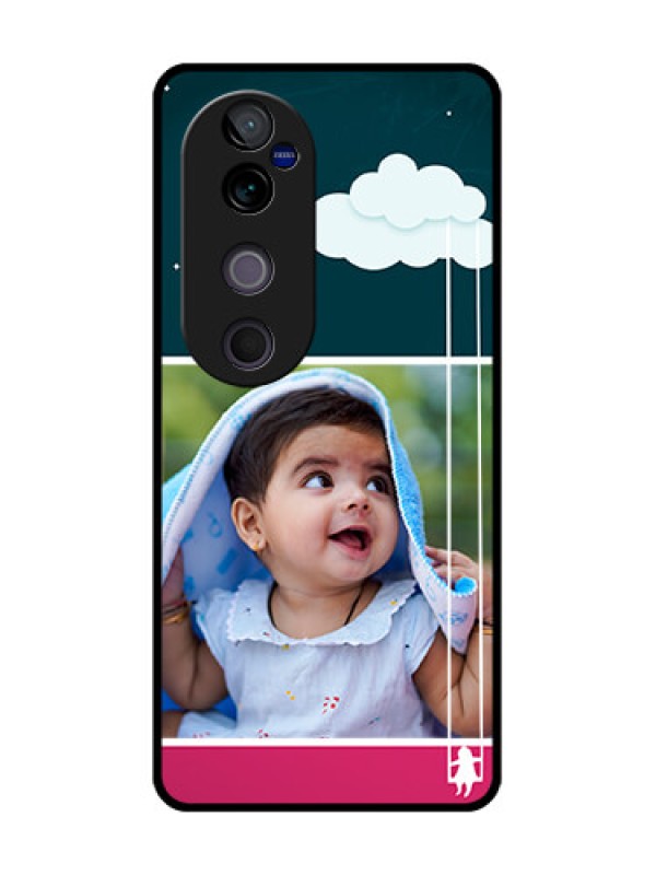 Custom Vivo V40 Pro 5G Custom Glass Phone CaseCute Girl With Cloud Design