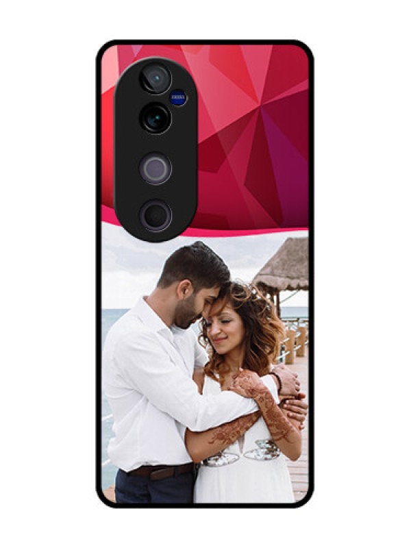 Custom Vivo V40 Pro 5G Custom Glass Phone CaseRed Abstract Design