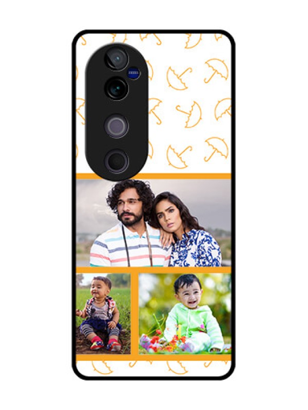 Custom Vivo V40 Pro 5G Custom Glass Phone CaseYellow Pattern Design