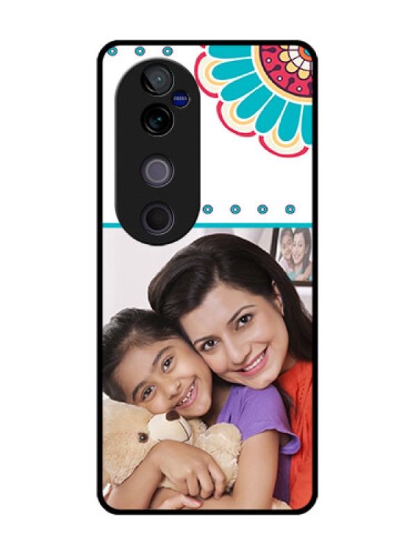 Custom Vivo V40 Pro 5G Custom Glass Phone CaseFlower Design