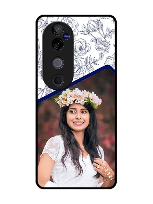 Custom Vivo V40 Pro 5G Custom Glass Phone CaseClassy Floral Design
