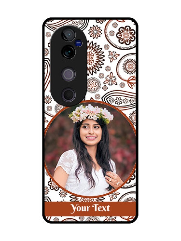 Custom Vivo V40 Pro 5G Custom Glass Phone CaseAbstract Flower Design