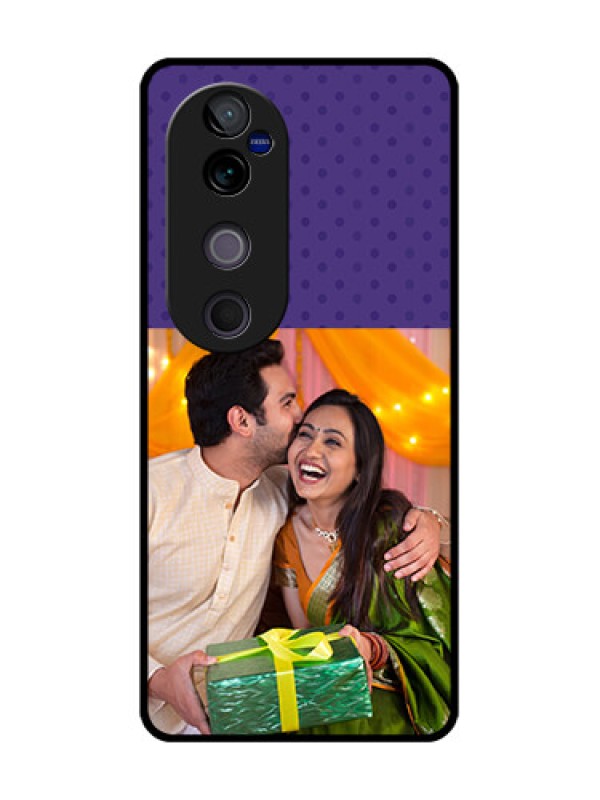 Custom Vivo V40 Pro 5G Custom Glass Phone CaseViolet Colored Pattern Design
