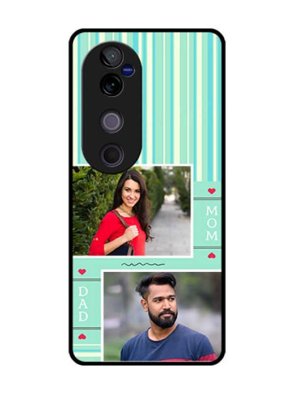Custom Vivo V40 Pro 5G Custom Glass Phone CaseMom and Dad Pic Design