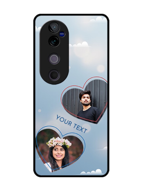 Custom Vivo V40 Pro 5G Custom Glass Phone CaseBlue Color Couple Design