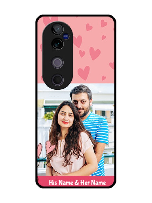 Custom Vivo V40 Pro 5G Custom Glass Phone CaseLove Design Peach Color
