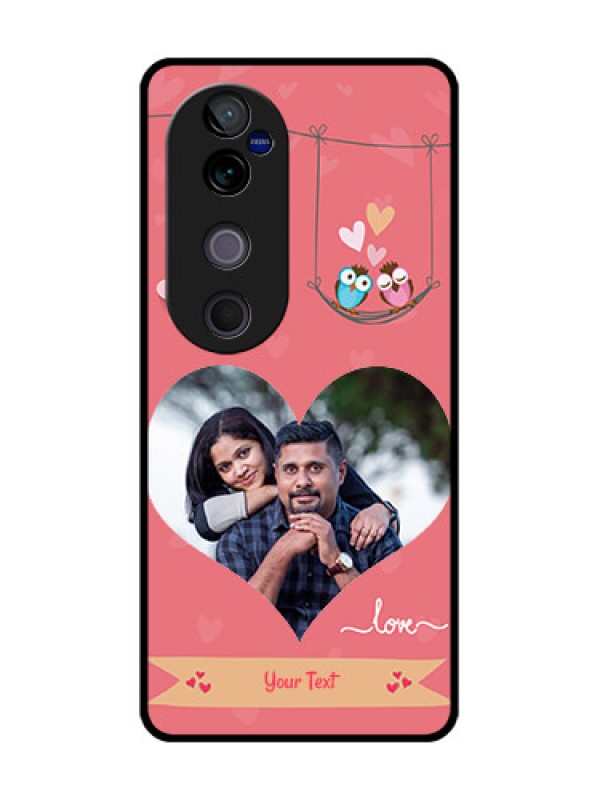 Custom Vivo V40 Pro 5G Custom Glass Phone CasePeach Color Love Design