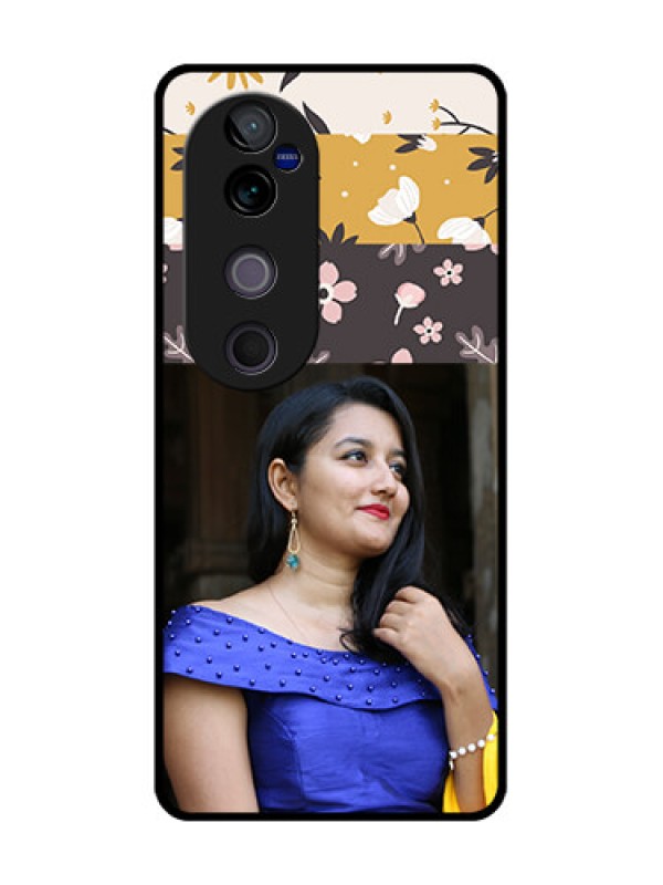 Custom Vivo V40 Pro 5G Custom Glass Phone CaseStylish Floral Design