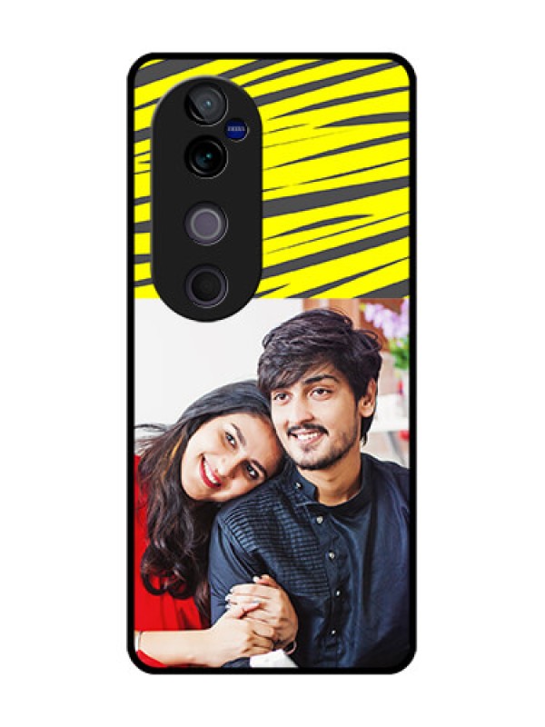 Custom Vivo V40 Pro 5G Custom Glass Phone CaseYellow Abstract Design
