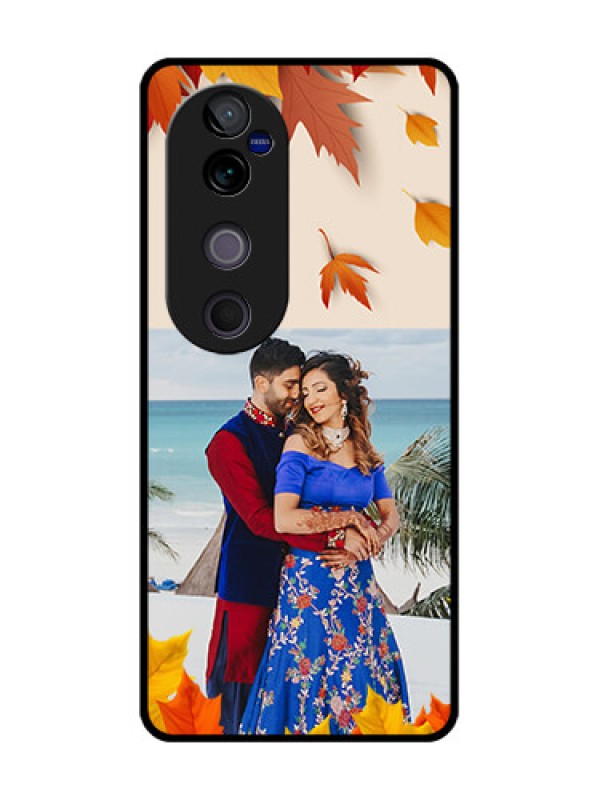Custom Vivo V40 Pro 5G Custom Glass Phone CaseAutumn Maple Leaves Design
