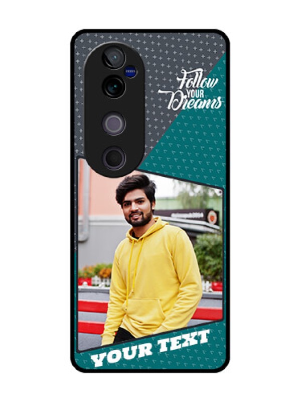 Custom Vivo V40 Pro 5G Custom Glass Phone CaseBackground Pattern Design With Quote