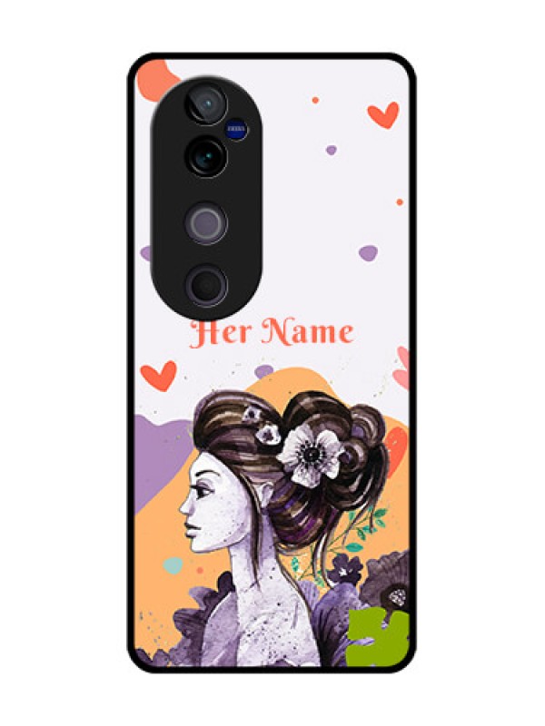 Custom Vivo V40 Pro 5G Custom Glass Phone CaseWoman And Nature Design