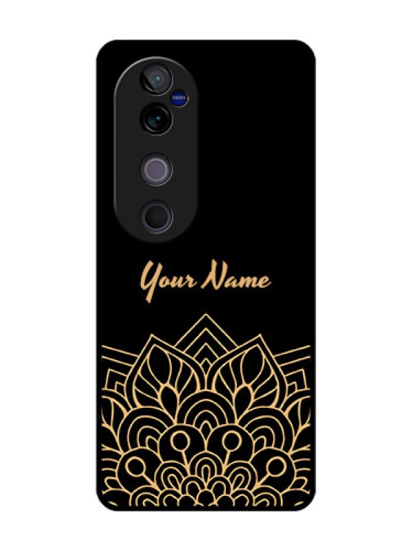 Custom Vivo V40 Pro 5G Custom Glass Phone CaseGolden Mandala Design