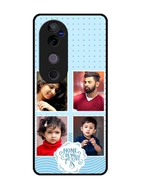 Custom Vivo V40 Pro 5G Custom Glass Phone CaseCute Love Quote With 4 Pic Upload Design