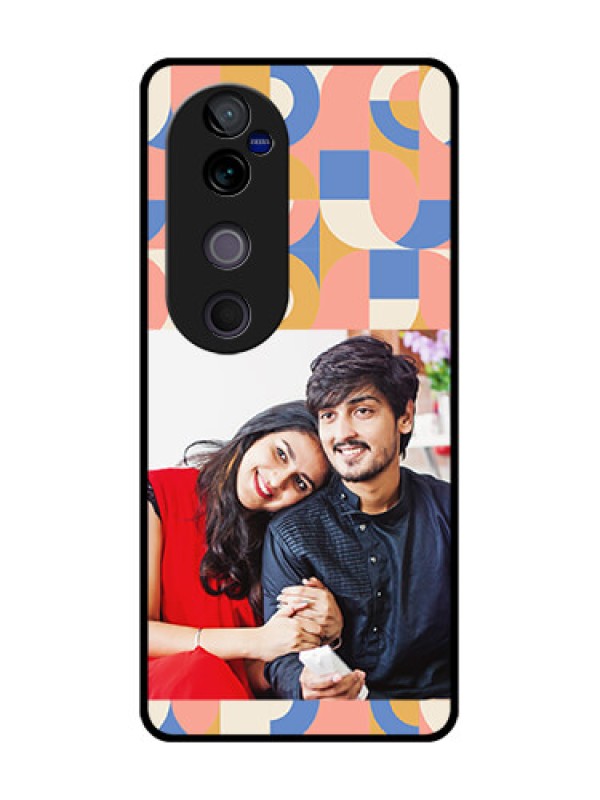 Custom Vivo V40 Pro 5G Custom Glass Phone CaseSemi - Circle Maze Pattern Design