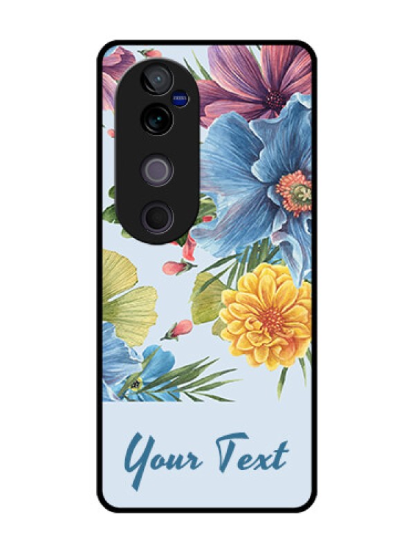 Custom Vivo V40 Pro 5G Custom Glass Phone CaseStunning Watercolored Flowers Painting Design