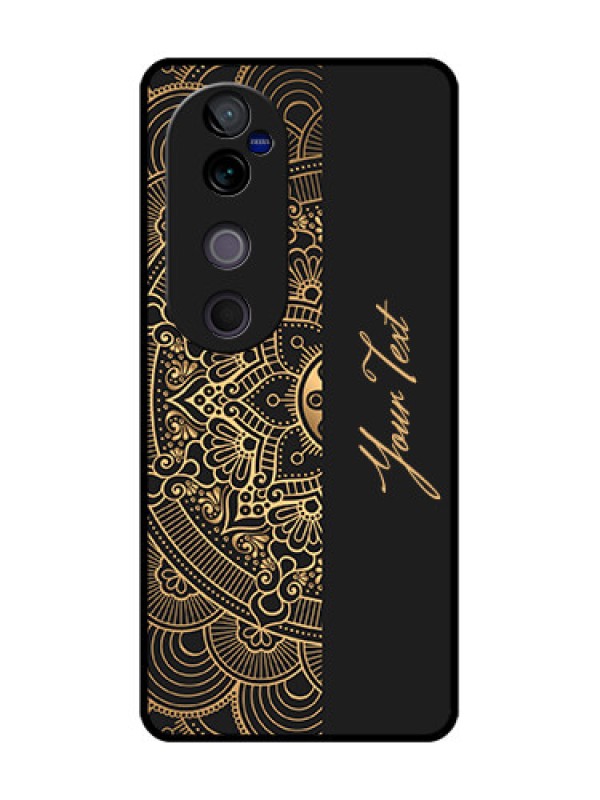 Custom Vivo V40 Pro 5G Custom Glass Phone CaseMandala Art With Custom Text Design