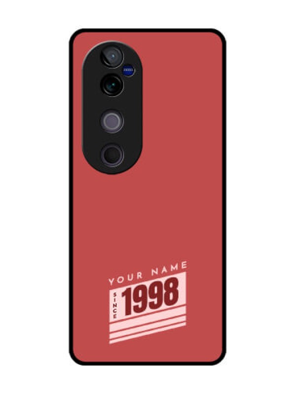 Custom Vivo V40 Pro 5G Custom Glass Phone CaseRed Custom Year Of Birth Design