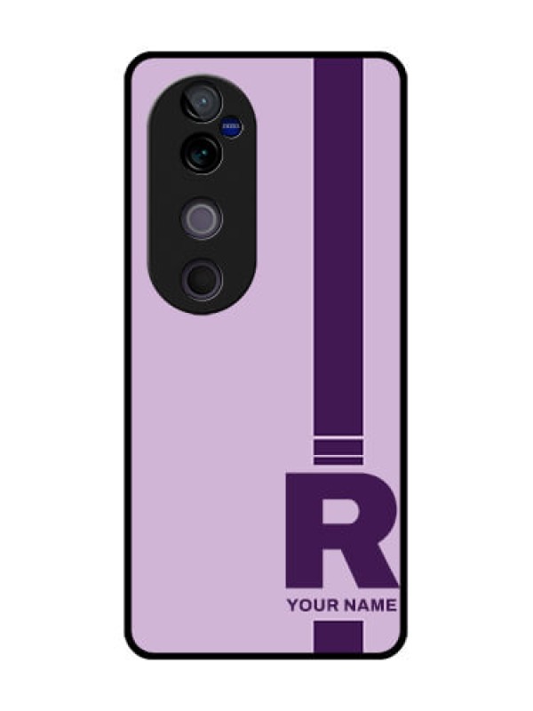 Custom Vivo V40 Pro 5G Custom Glass Phone CaseSimple Dual Tone Stripe With Name Design