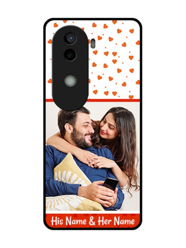 Custom Vivo V40e 5G Custom Glass Phone CaseOrange Love Symbol Design