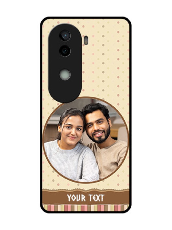 Custom Vivo V40e 5G Custom Glass Phone CaseBrown Dotted Mobile Case Design