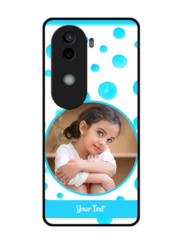 Custom Vivo V40e 5G Custom Glass Phone CaseBlue Bubbles Pattern Design