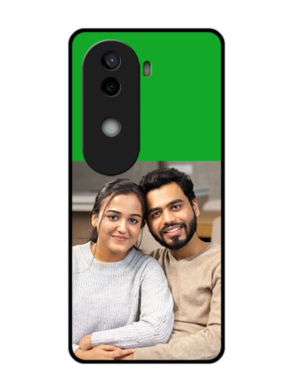 Custom Vivo V40e 5G Custom Glass Phone CaseGreen Pattern Design