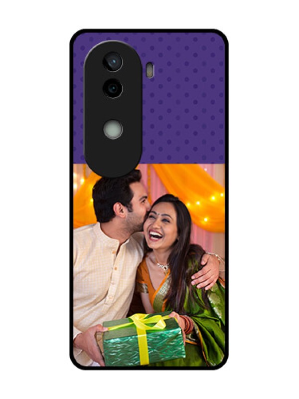 Custom Vivo V40e 5G Custom Glass Phone CaseViolet Colored Pattern Design