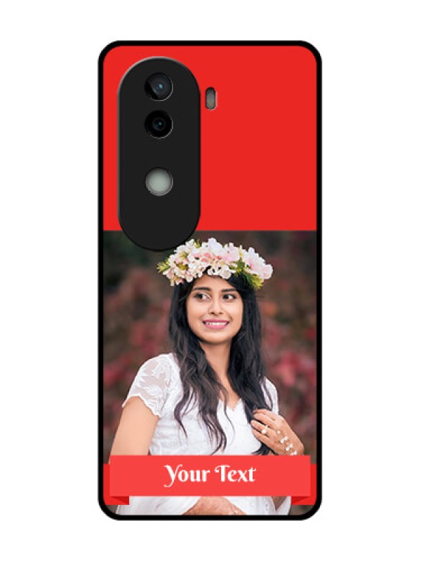 Custom Vivo V40e 5G Custom Glass Phone CaseSimple Red Color Design