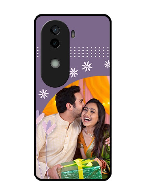 Custom Vivo V40e 5G Custom Glass Phone CaseLavender Flowers Design