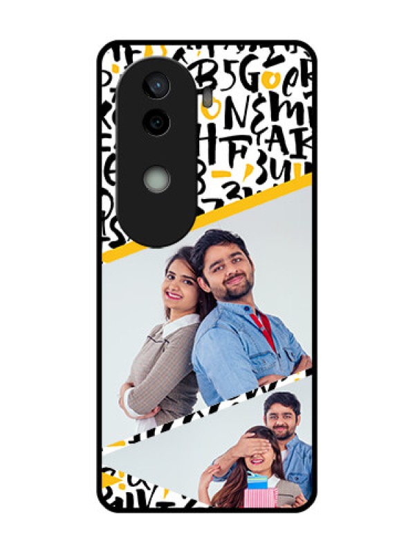 Custom Vivo V40e 5G Custom Glass Phone CaseLetters Pattern Design