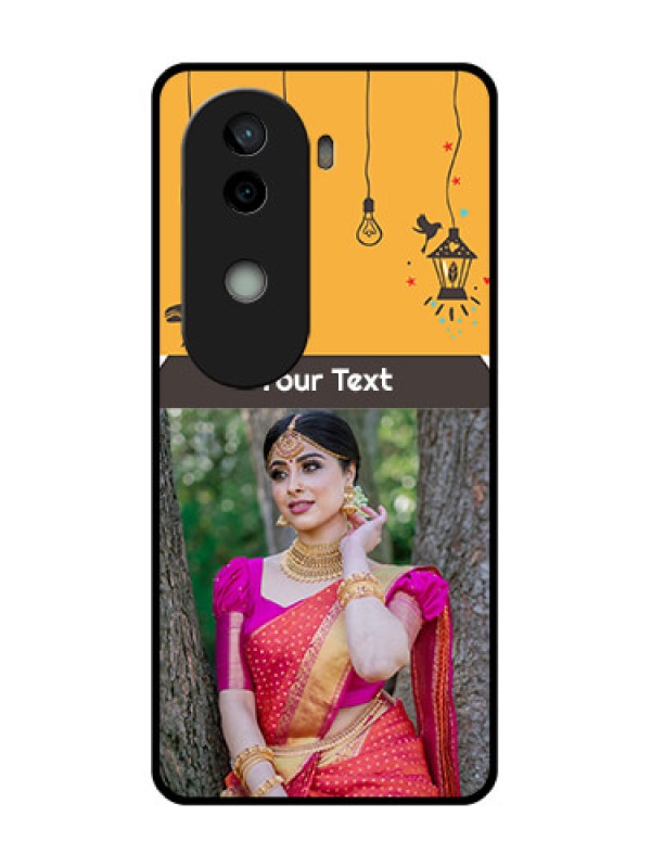 Custom Vivo V40e 5G Custom Glass Phone CaseWith Family Picture And Icons