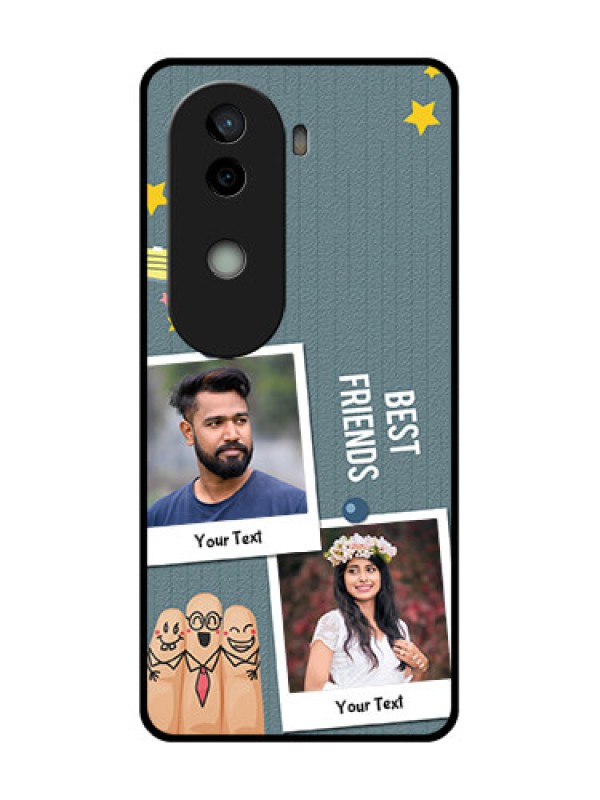 Custom Vivo V40e 5G Custom Glass Phone CaseSticky Frames And Friendship Design
