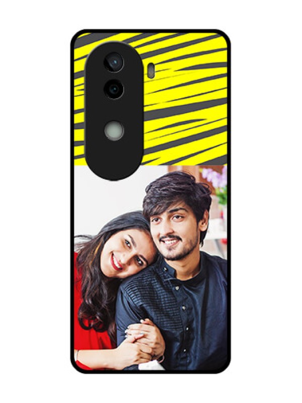 Custom Vivo V40e 5G Custom Glass Phone CaseYellow Abstract Design