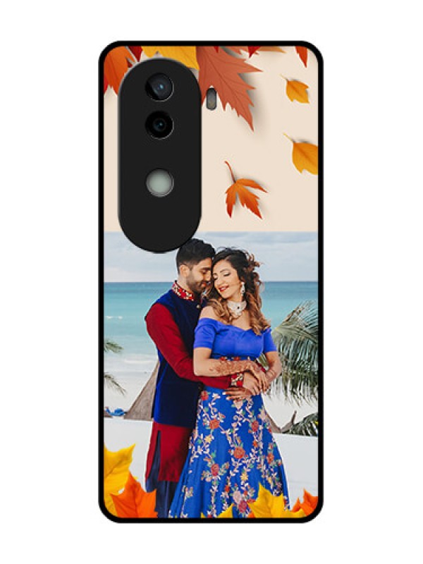 Custom Vivo V40e 5G Custom Glass Phone CaseAutumn Maple Leaves Design