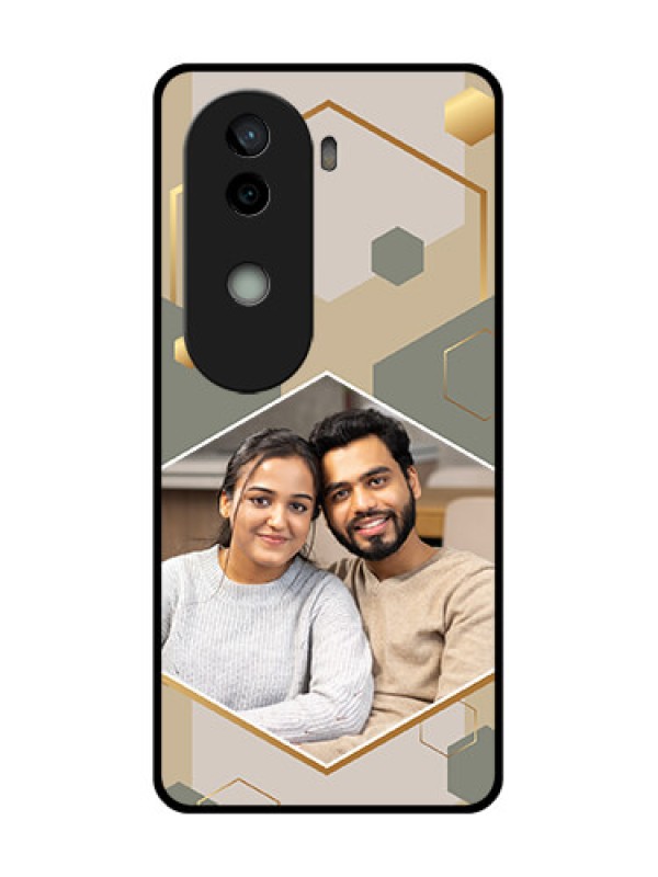 Custom Vivo V40e 5G Custom Glass Phone CaseStylish Hexagon Pattern Design