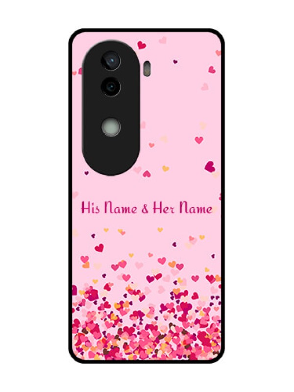 Custom Vivo V40e 5G Custom Glass Phone CaseFloating Hearts Design