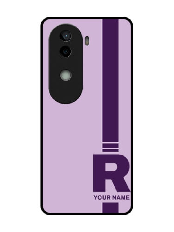 Custom Vivo V40e 5G Custom Glass Phone CaseSimple Dual Tone Stripe With Name Design