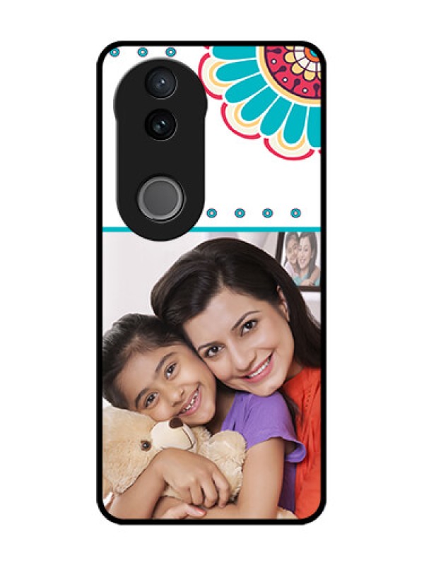 Custom Vivo V50 5G Custom Glass Phone CaseFlower Design