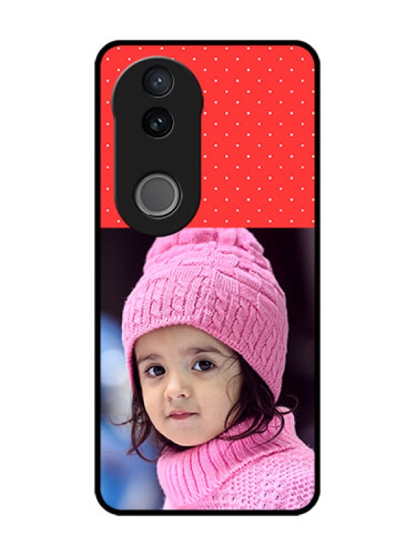 Custom Vivo V50 5G Custom Glass Phone CaseRed Pattern Design