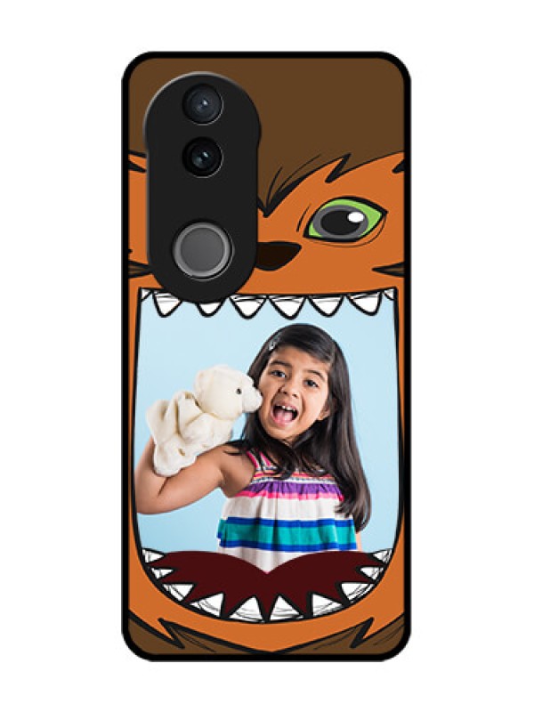Custom Vivo V50 5G Custom Glass Phone CaseOwl Monster Back Case Design