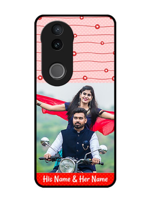 Custom Vivo V50e 5G Custom Glass Phone Case - Red Pattern Case Design