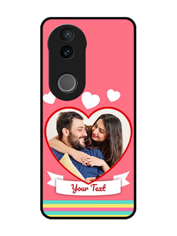 Custom Vivo V50e 5G Custom Glass Phone Case - Love Shapes Doodle Design