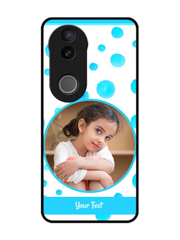 Custom Vivo V50e 5G Custom Glass Phone Case - Blue Bubbles Pattern Design