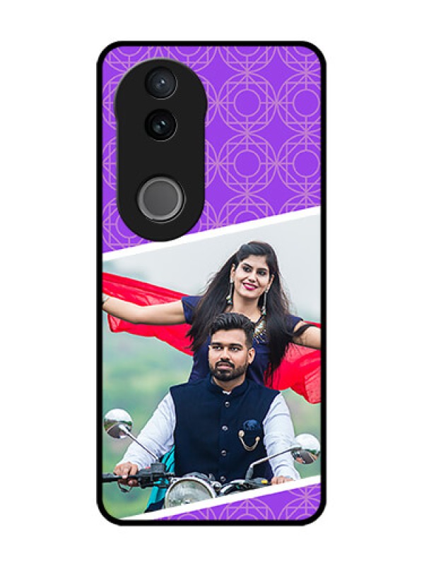 Custom Vivo V50e 5G Custom Glass Phone Case - Violet Color Pattern Design